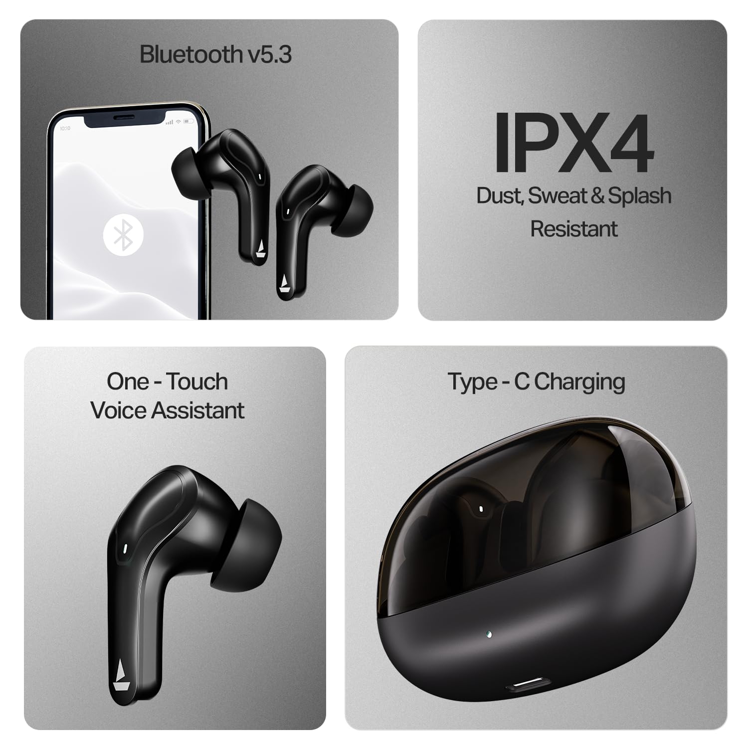 boAt Airdopes Plus 311 IPX4 Wireless Earphones with mic